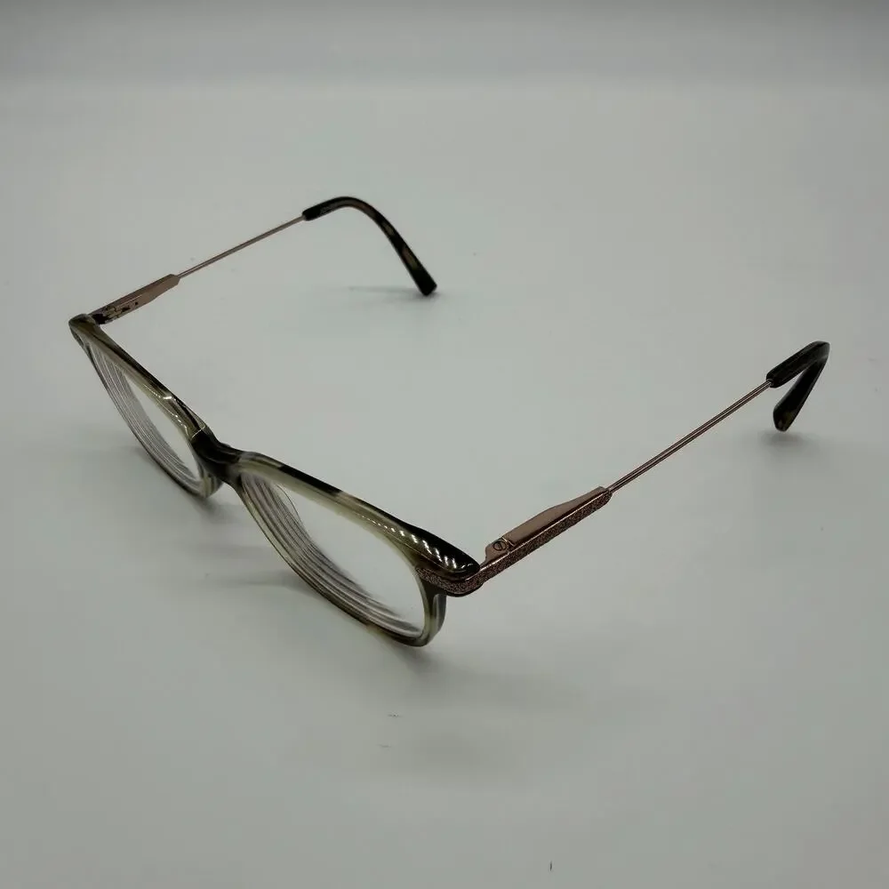 Jones New York J242 Brown Horn Eyeglasses 48-16-135 Rose Gold Cat Eye Women’s